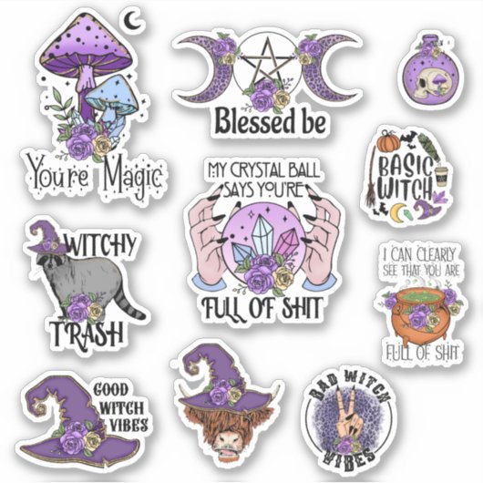 Witch Vibes Sticker Pack (Voorkant)