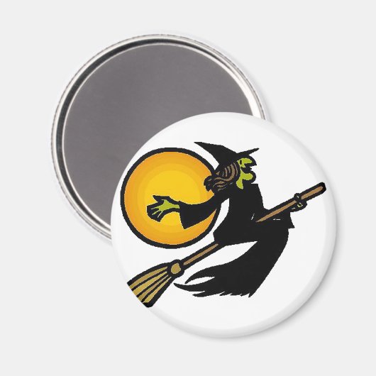 Witch vliegt met Moon Magneet (Voorkant / Achterkant)