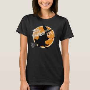 Witch vliegt op Broomstick Happy Halloween T-shirt