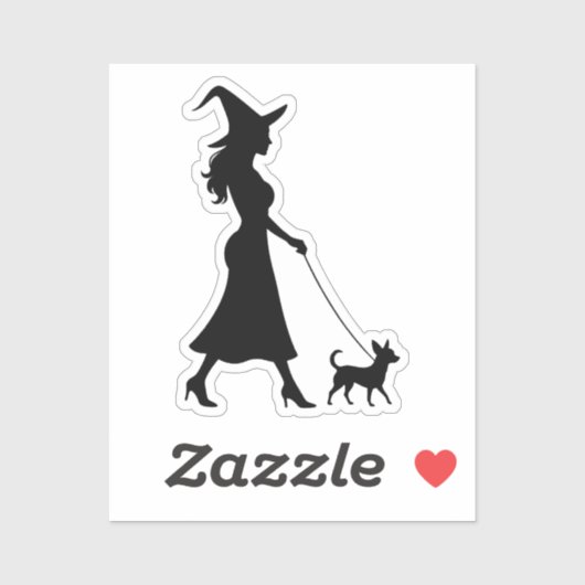 Witch Walking Chihuahua  Sticker (Vel)