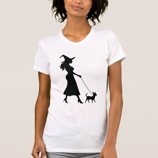Witch Walking Chihuahua T-shirt (Voorkant)