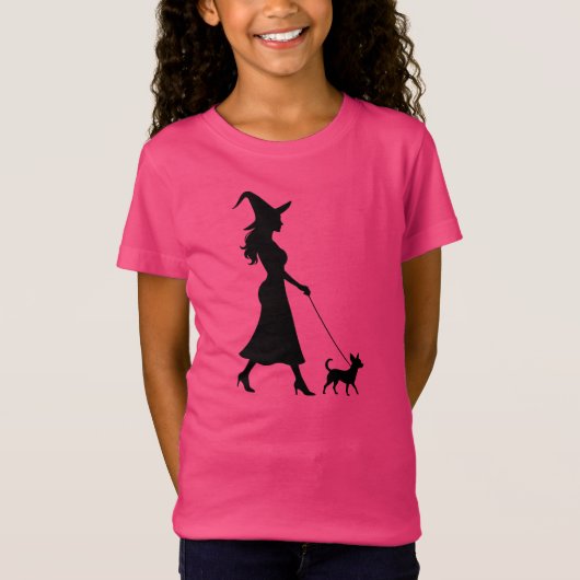 Witch Walking Chihuahua T-shirt (Voorkant)