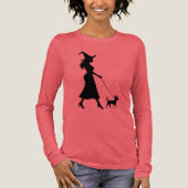 Witch Walking Chihuahua  Tri-Blend Shirt (Voorkant)