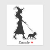 Witch Walking Frenchie Sticker (Vel)