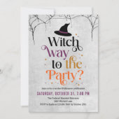 Witch Way À La Fête Halloween Invitation (Devant)