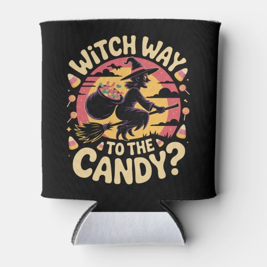 Witch Way naar het Snoep Halloween T-shirt Blikjeskoeler (Voorkant)