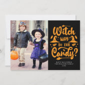Witch Way To The Candy Happy Halloween Carte photo (Devant)