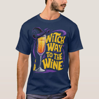 Witch Way to the Wine Funny Halloween Witch Pet T-shirt