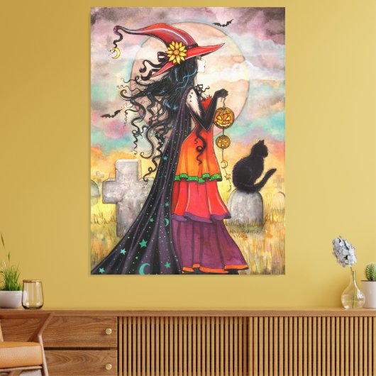 Witch Way Wiccan Halloween Art van Molly Harrison Canvas Afdruk (Insitu (Woonkamer))
