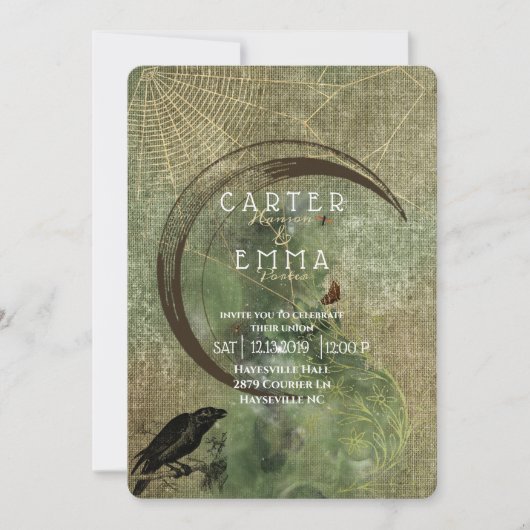 Witch Wicca Spells et Webs Faire-part de mariage (Devant)