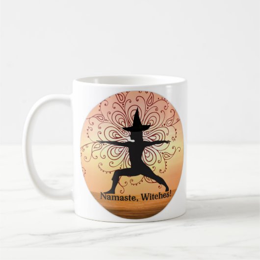 Witch Yoga Namaste drôle Halloween café thé Mug (Gauche)