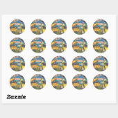 WITCH, ZWARTE CAT BABY BUGGY STICKERS BLAUW (Vel)