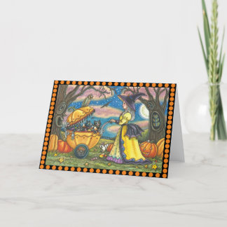 WITCH, ZWARTE CAT-BABY-BUGIE, Wenskaart leeg Kaart