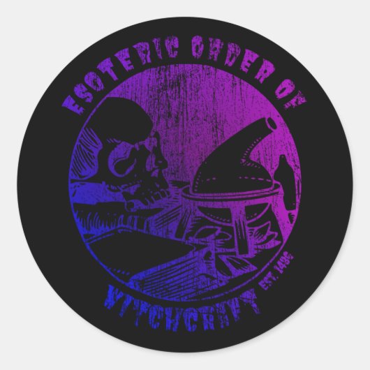 Witchcraft Magic Order Occult Witch Alchemist Ronde Sticker (Voorkant)