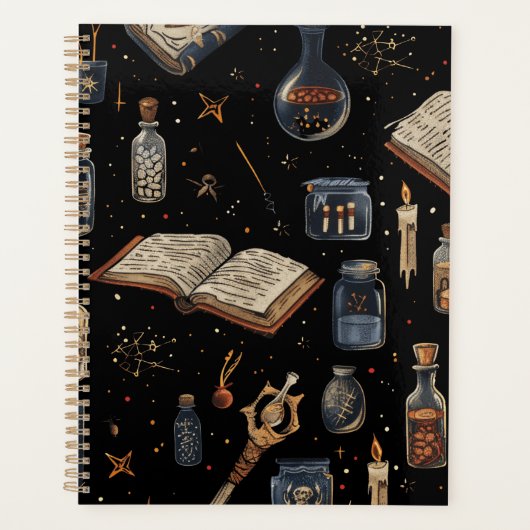 Witchcraft Potion Pattern – Halloween Magic Planner (Voorkant)