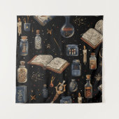 Witchcraft Potion Pattern – Halloween Magic Wandkleed (Voorkant)