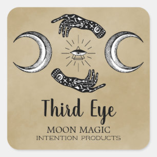 Witchcraft Spell Labels Hand Eye Moon