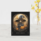 Witchcraft Wiccan Gothic Witchy Halloween Kaart (Gele Bloem)