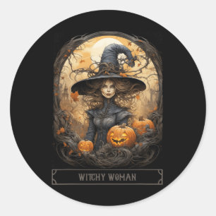  Witchcraft Wiccan Gothic Witchy Halloween Ronde Sticker