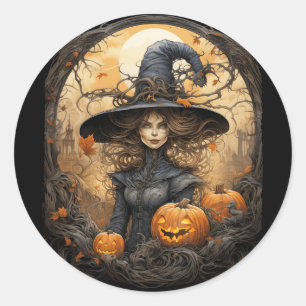  Witchcraft Wiccan Gothic Witchy Halloween Ronde Sticker