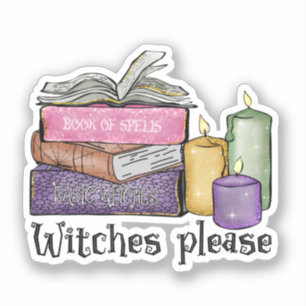 Witches alsjeblieft   Voor boekenoverloop   Librar Sticker