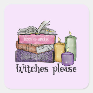 Witches alsjeblieft   Voor boekenoverloop   Librar Vierkante Sticker
