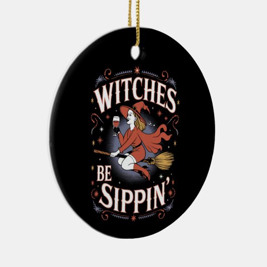 Witches Be Sippin' Halloween Holiday Spooky Keramisch Ornament (Rechts)