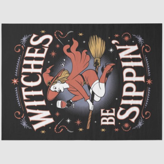 Witches Be Sippin' Halloween Holiday Spooky Tissuepapier (Voorkant)