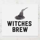 Witches Brew | Happy Halloween | Witte Pet Bier Etiket (Enkel label)