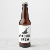 Witches Brew | Happy Halloween | Witte Pet Bier Etiket (Voorkant)