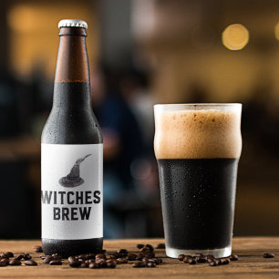 Witches Brew   Happy Halloween   Witte Pet Bier Etiket