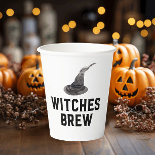 Witches Brew   Happy Halloween   Witte Pet Papieren Bekers