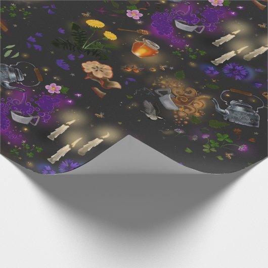 Witches Brew Tea en Cottcore Pattern Cadeaupapier (Hoek)