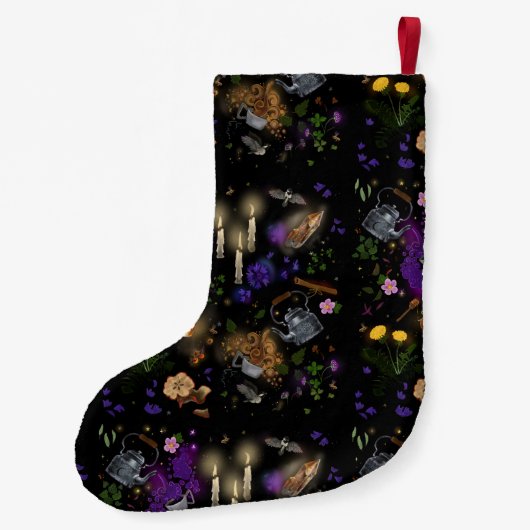 Witches Brew Tea en Cottcore Pattern Kleine Kerstsok (Achterkant)