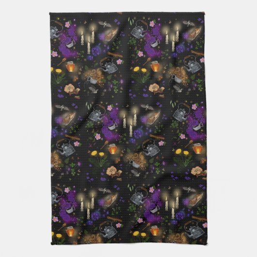 Witches Brew Tea en Cottcore Pattern Theedoek (Verticaal)