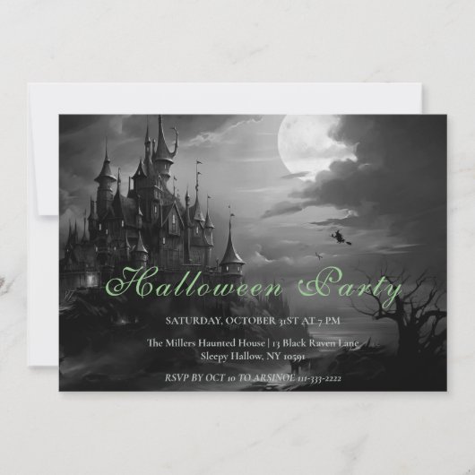 Witches Castle Halloween Fête Invitation (Devant)
