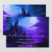 Witches Castle Halloween Fête Invitation (Devant / Derrière)