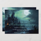 Witches Castle Halloween Fête Invitation (Devant / Derrière)