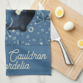 Witches Cauldron Blue Theedoek (Quarter Fold)