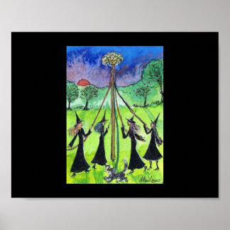 Witches dansen de Maypole. Poster
