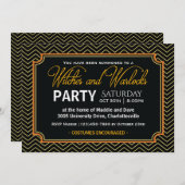 Witches en Warlocks Halloween Party Kaart (Voorkant / Achterkant)