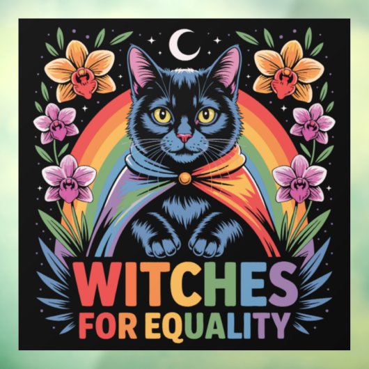 Witches For Equality Feminist Raamsticker (Vel 3)