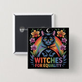 Witches For Equality Feminist Vierkante Button 5,1 Cm (Voorkant /achterkant)