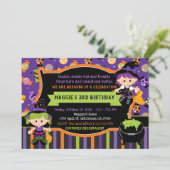 Witches Halloween Birthday Party Kaart (Staand voorkant)