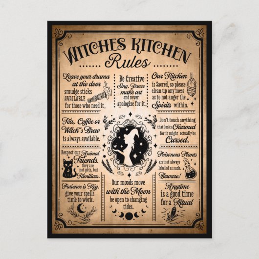 Witches Kitchen Rules  Halloween Briefkaart (Voorkant)