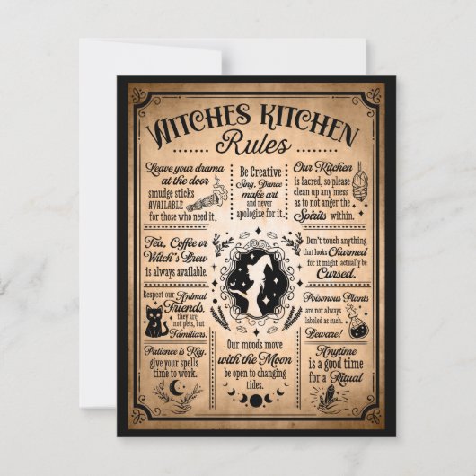Witches Kitchen Rules  Halloween Notitiekaartje (Voorkant)
