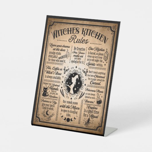 Witches Kitchen Rules  Halloween Reclamebord Met Voetstuk (Voorkant)