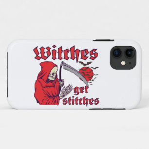 WITCHES KRIJGEN STITCHES grappig eng halloween iPhone 11 Hoesje