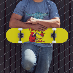 WITCHES KRIJGEN STITCHES grappig eng halloween Skateboard