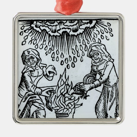 Witches Making a Spell, 1489 Metalen Ornament (Voorkant)